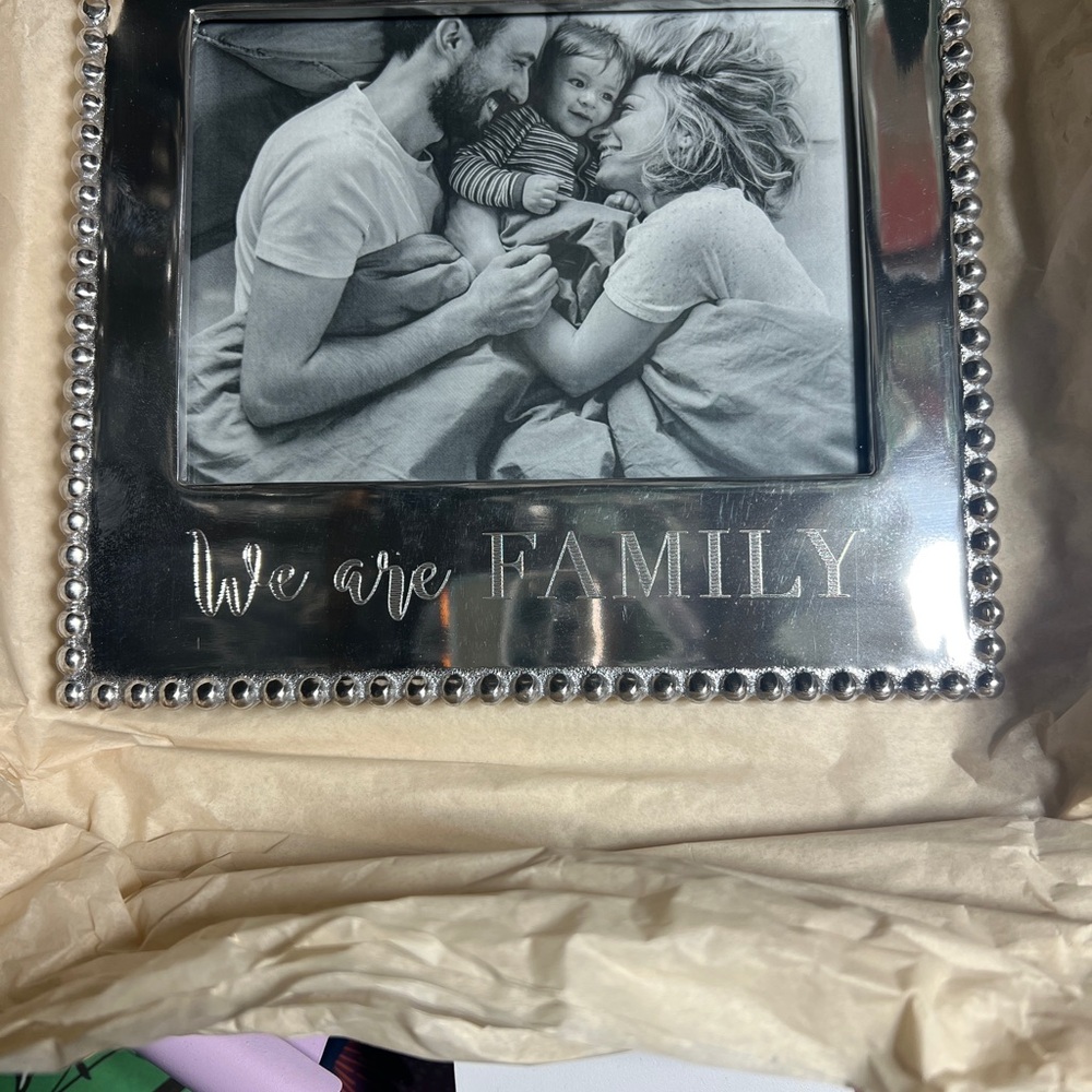 Mariposa Silver Beaded "We are FAMILY" Photo Frame